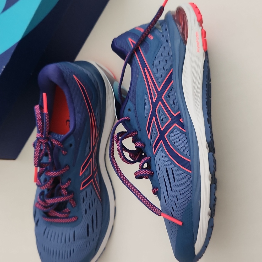 Asics Navy Blue & Pink Women's Running Shoes - Picture 2 of 4